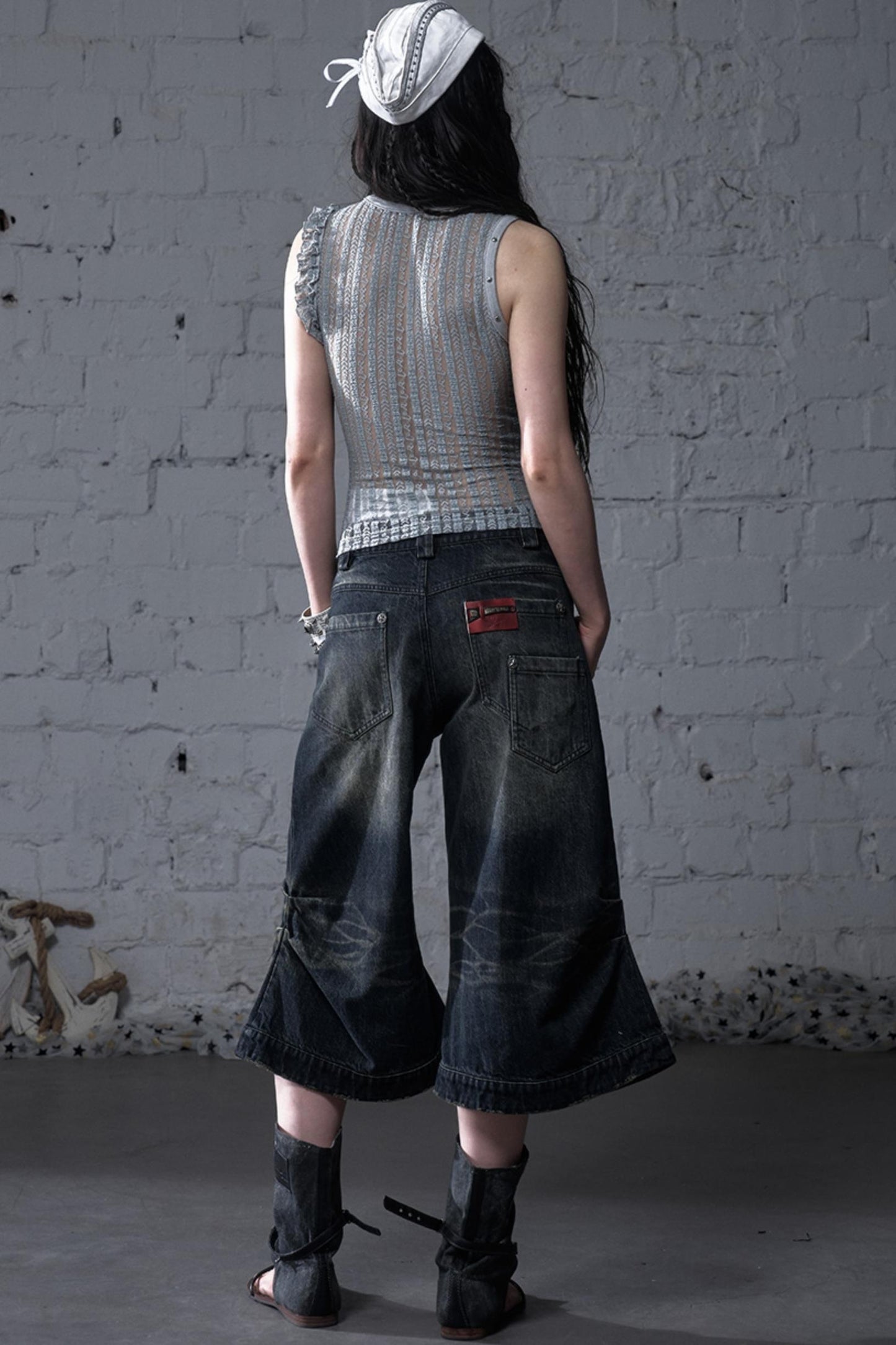 Winged Denim Trousers