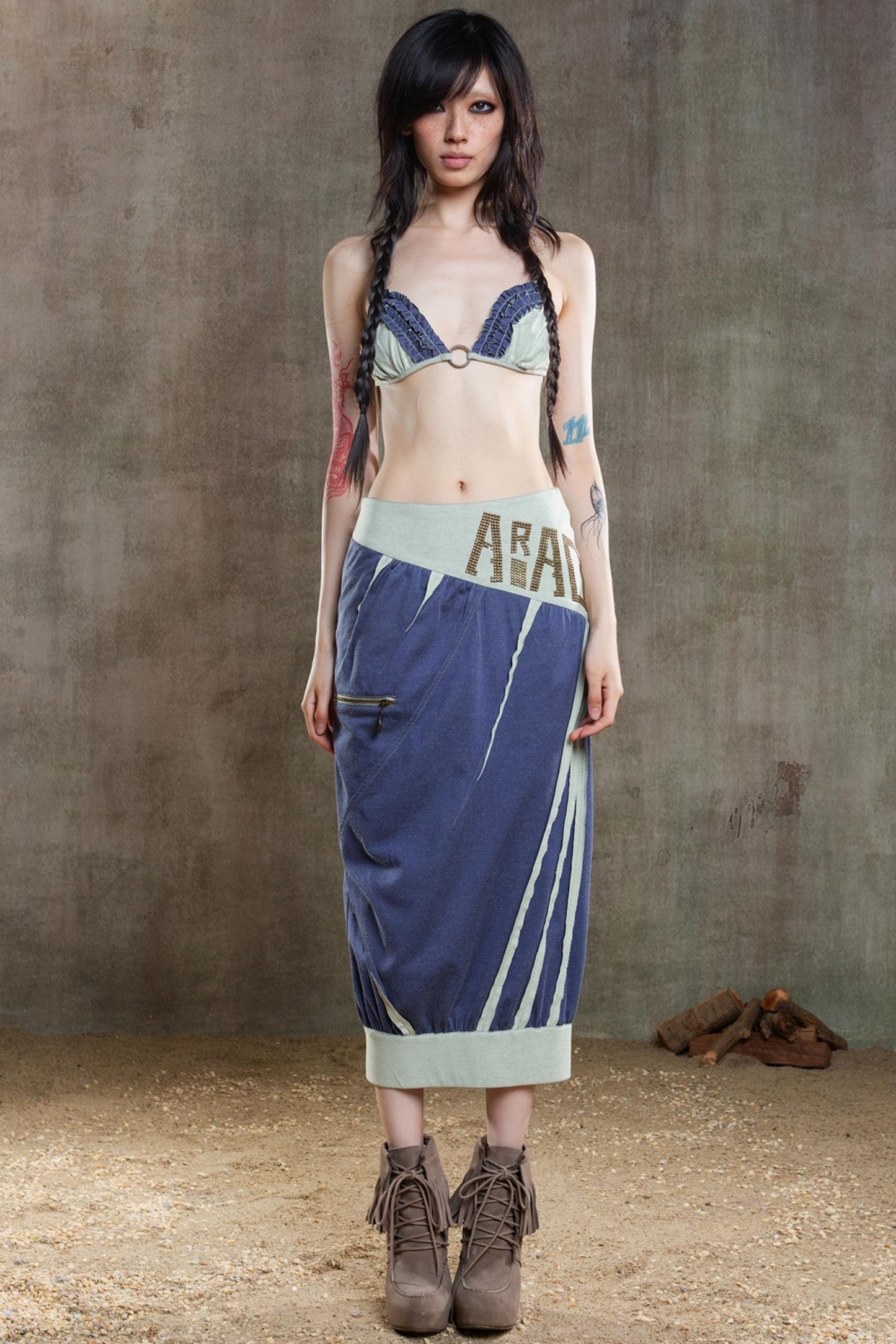 Colorful Punk Ruffle Bikini