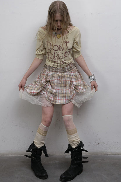 Straight silhouette Plaid Skirt