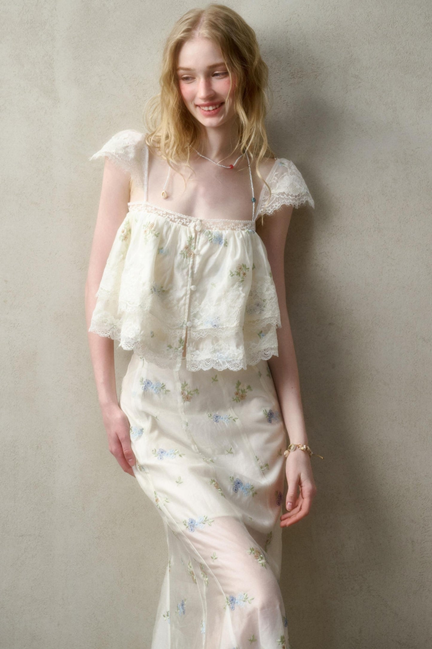 Airy Floral Ensemble Skirt Set-Up