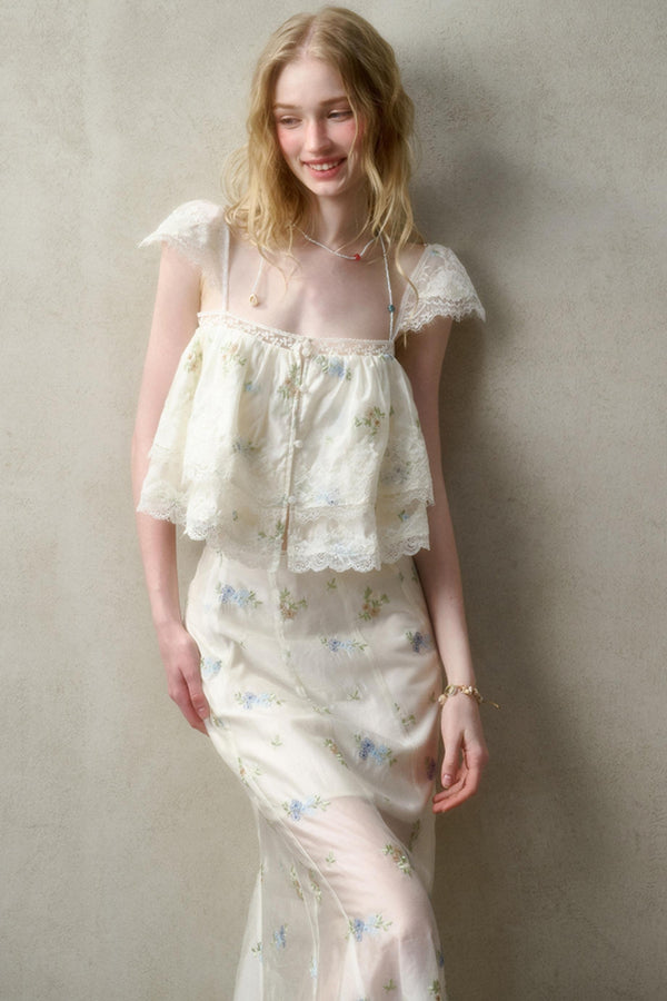 Airy Floral Ensemble Skirt Set-Up