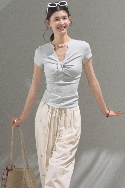 Self-Love Embroidered Summer Pants