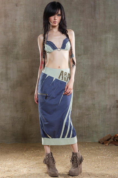 Colorful Punk Ruffle Bikini