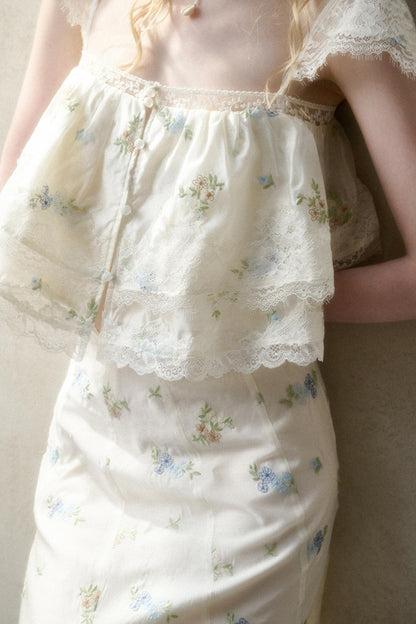 Airy Floral Ensemble Skirt Set-Up