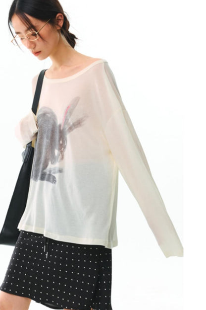 Hand-Painted Tencel Long Sleeve Top