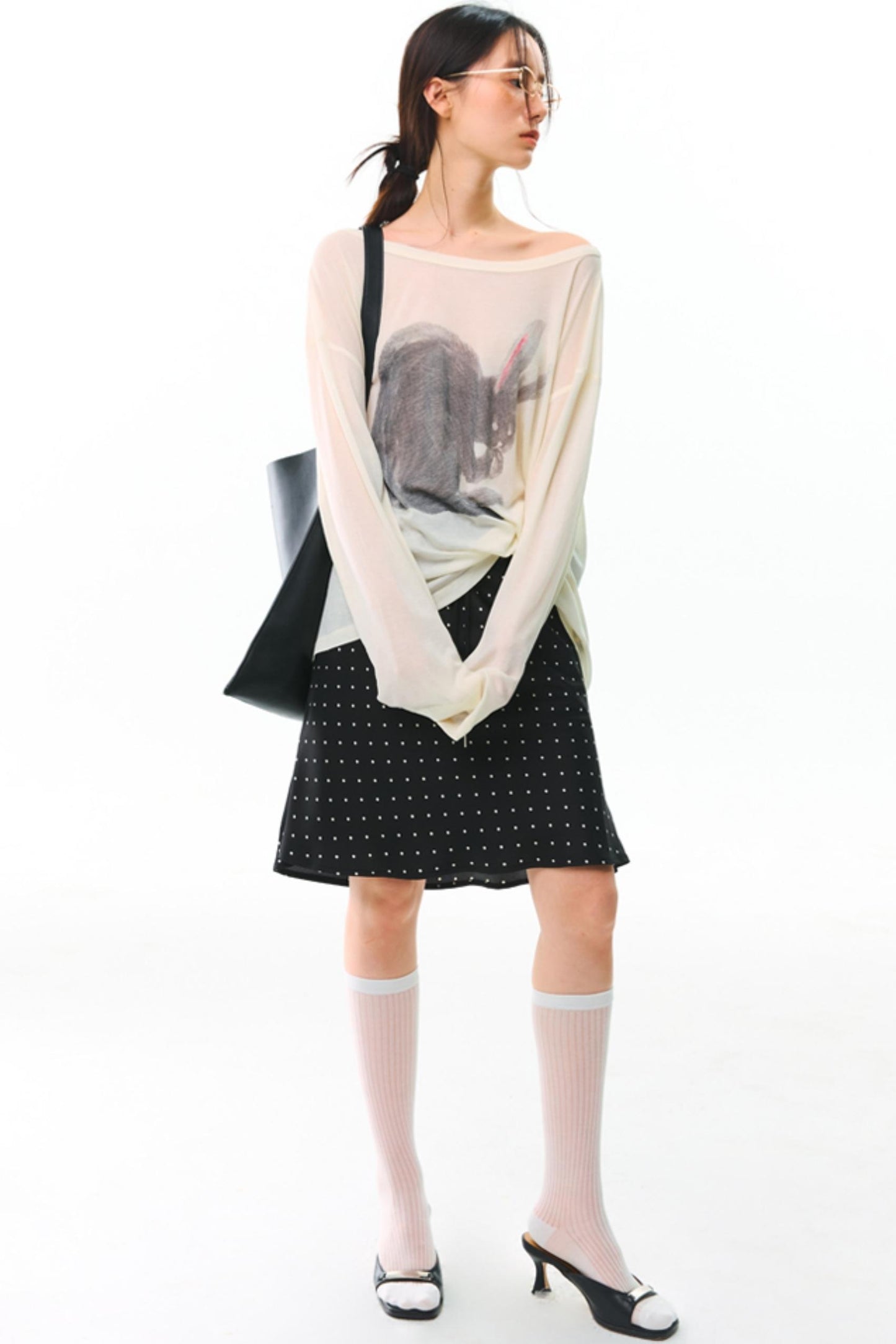 Hand-Painted Tencel Long Sleeve Top