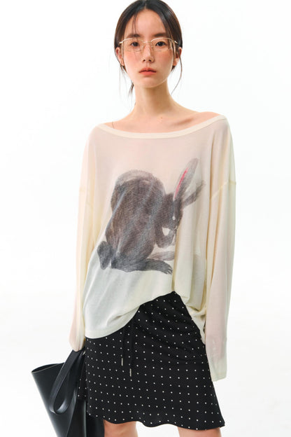 Hand-Painted Tencel Long Sleeve Top