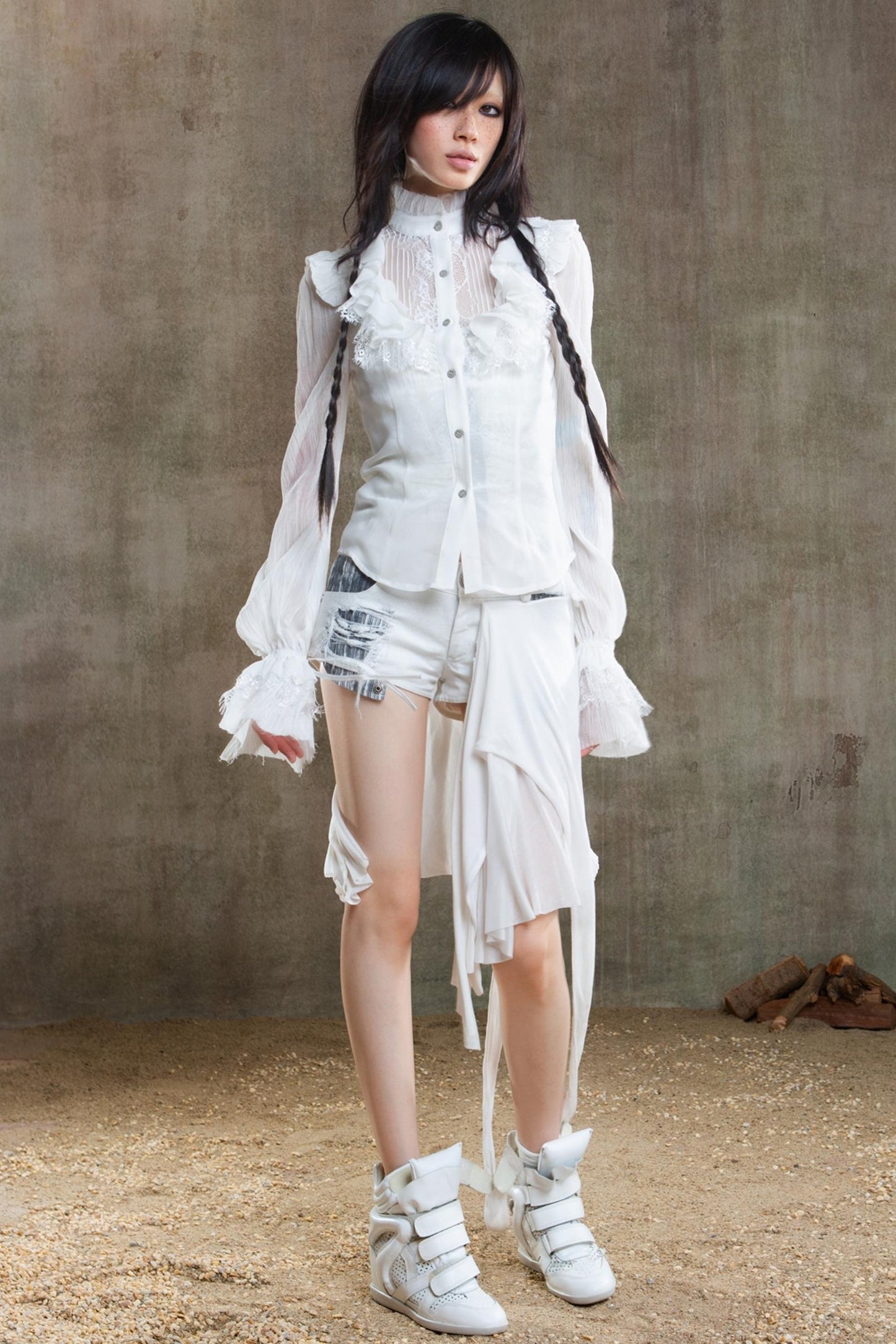 Chiffon Court Tunic Shirt