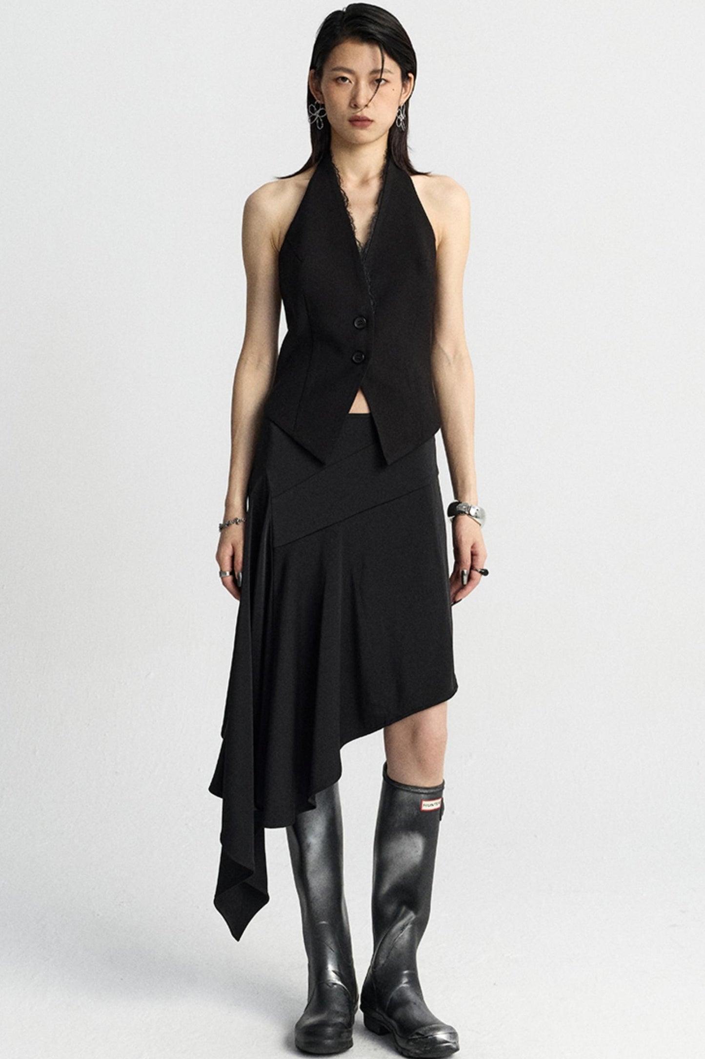 Summer Wavy Black Skirt