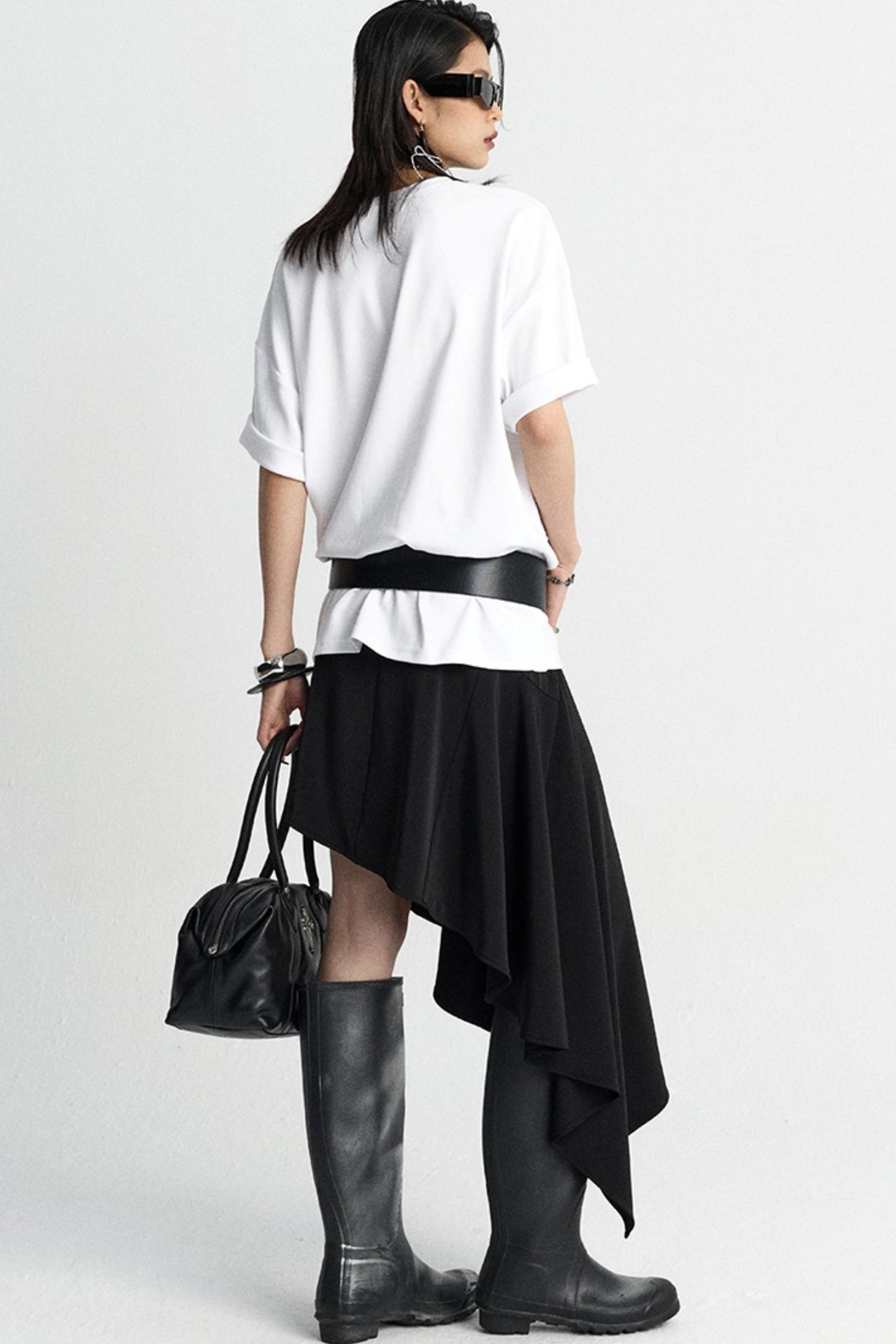 Summer Wavy Black Skirt