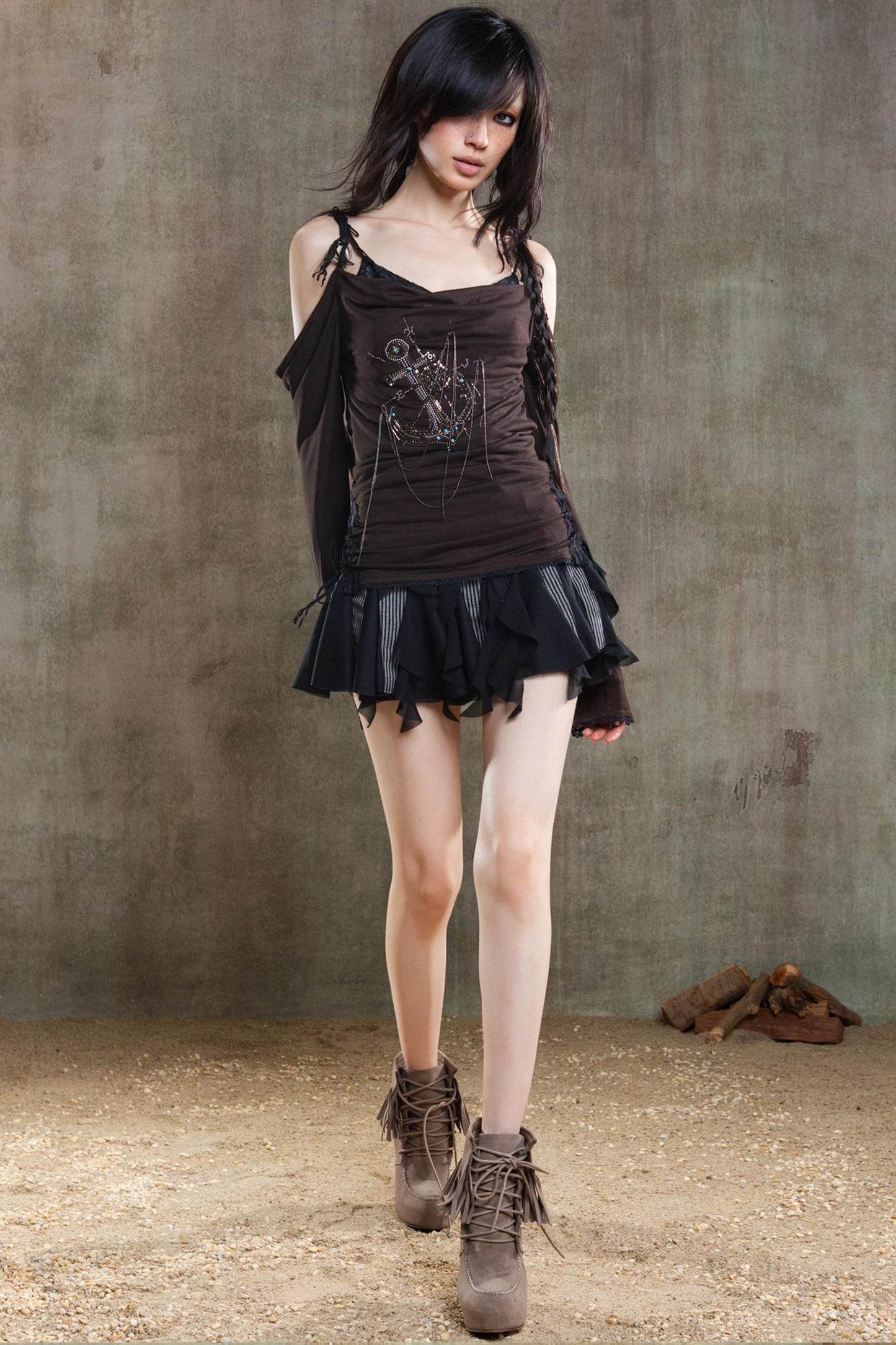 Retro Strapless Sunscreen T-Shirt