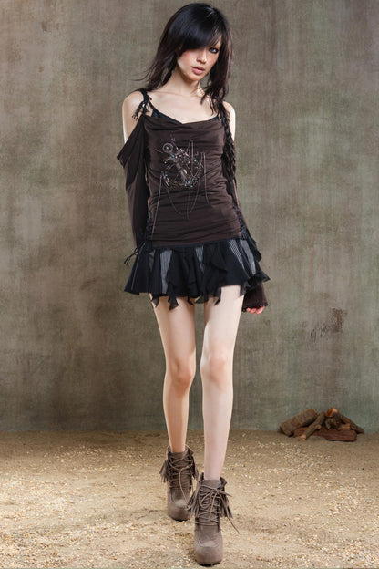 Retro Strapless Sunscreen T-Shirt