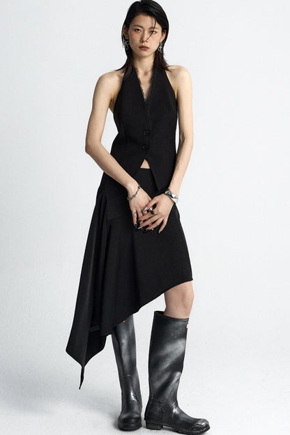 Summer Wavy Black Skirt