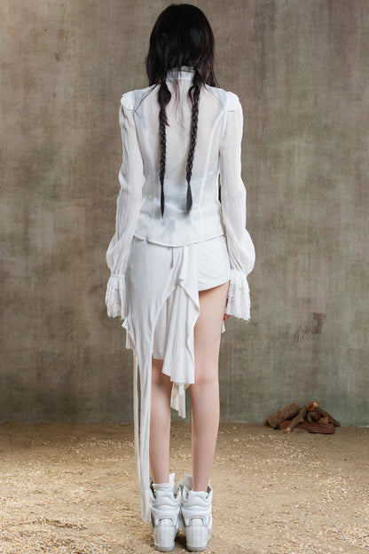 Chiffon Court Tunic Shirt