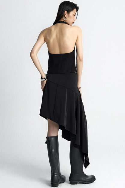 Summer Wavy Black Skirt