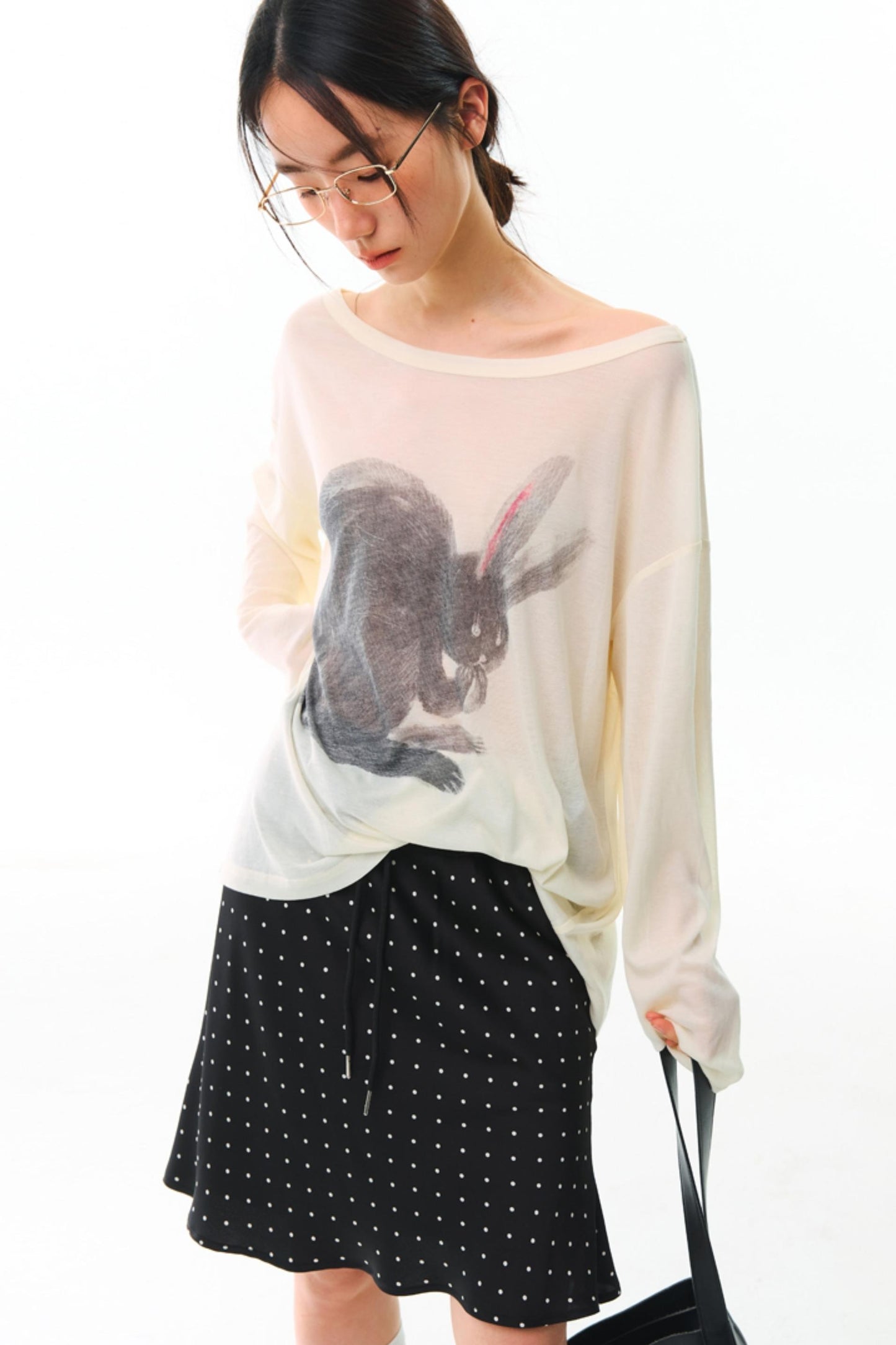 Hand-Painted Tencel Long Sleeve Top