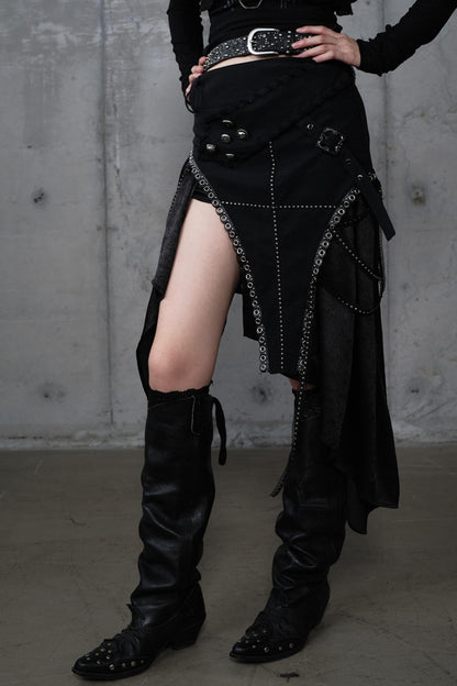 Irregular Leaky Leg Skirt