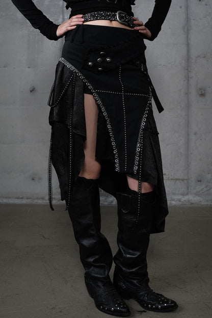 Irregular Leaky Leg Skirt