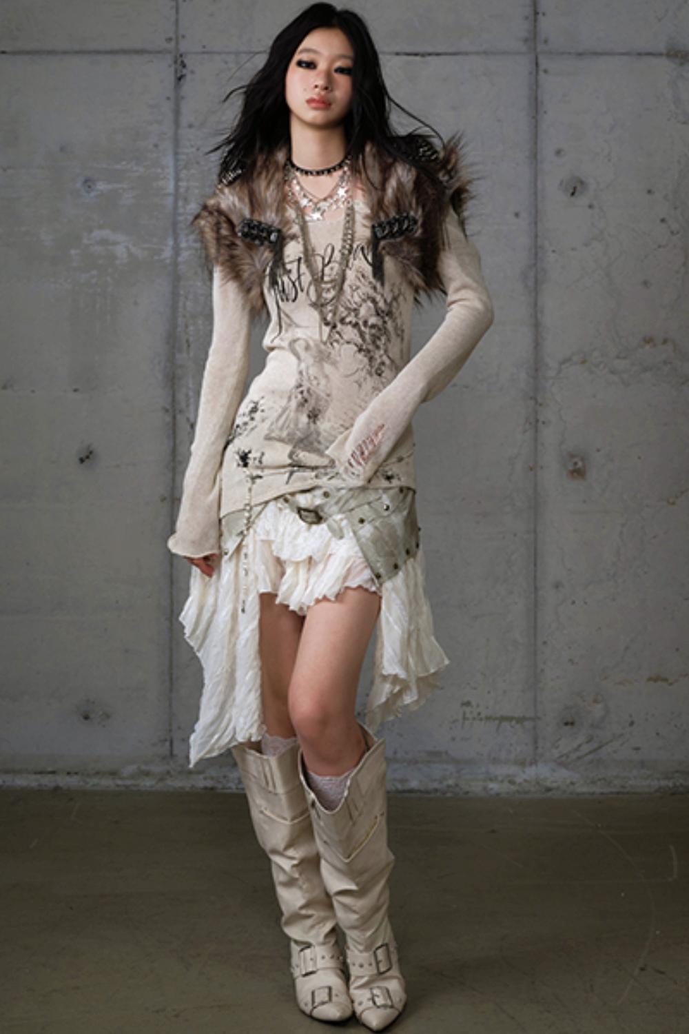 Vintage Plush Punk Knight Vest