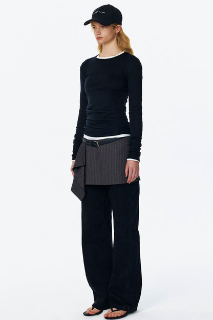 Asymmetrical Slim Wool Top