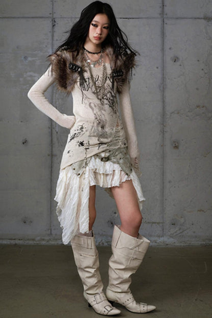 Vintage Plush Punk Knight Vest