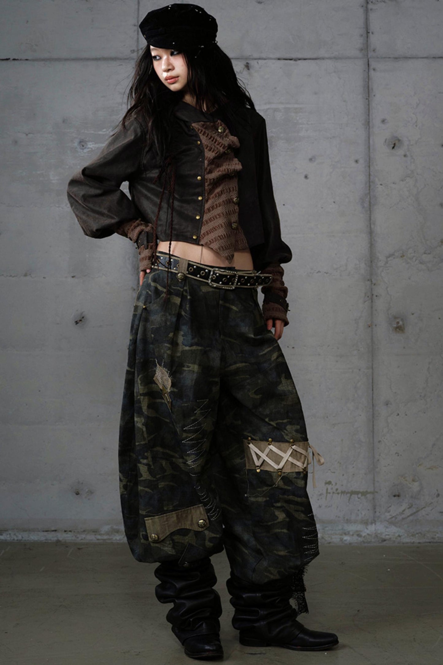 Heavy Industry Embroidery Camouflage Trousers