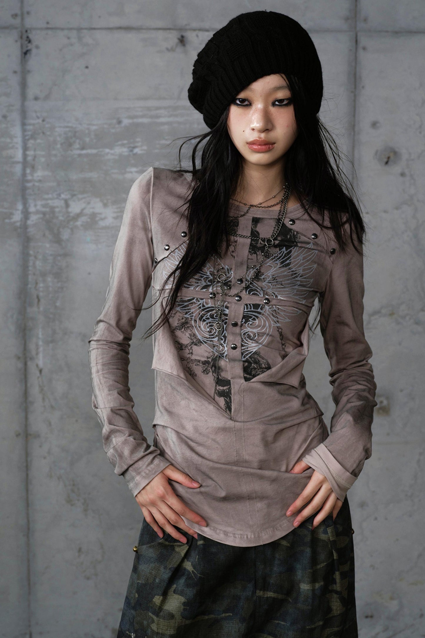 Vintage Distressed Long Sleeve Knitted Base Layer