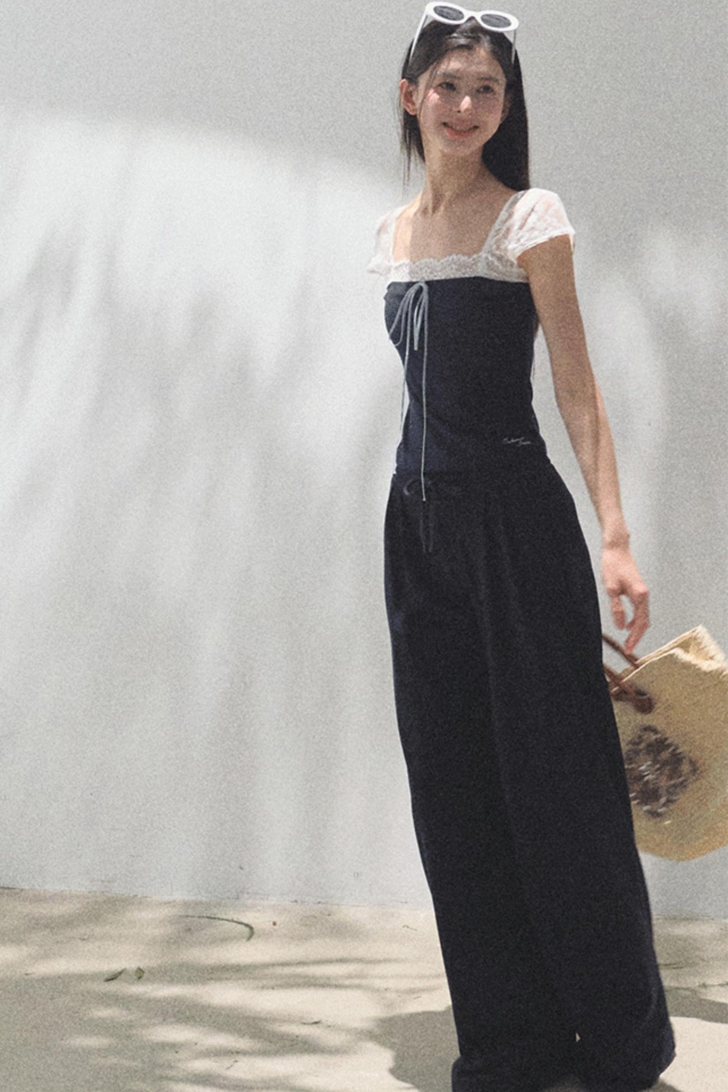 Cotton V-Neck Wide Leg Set-Up