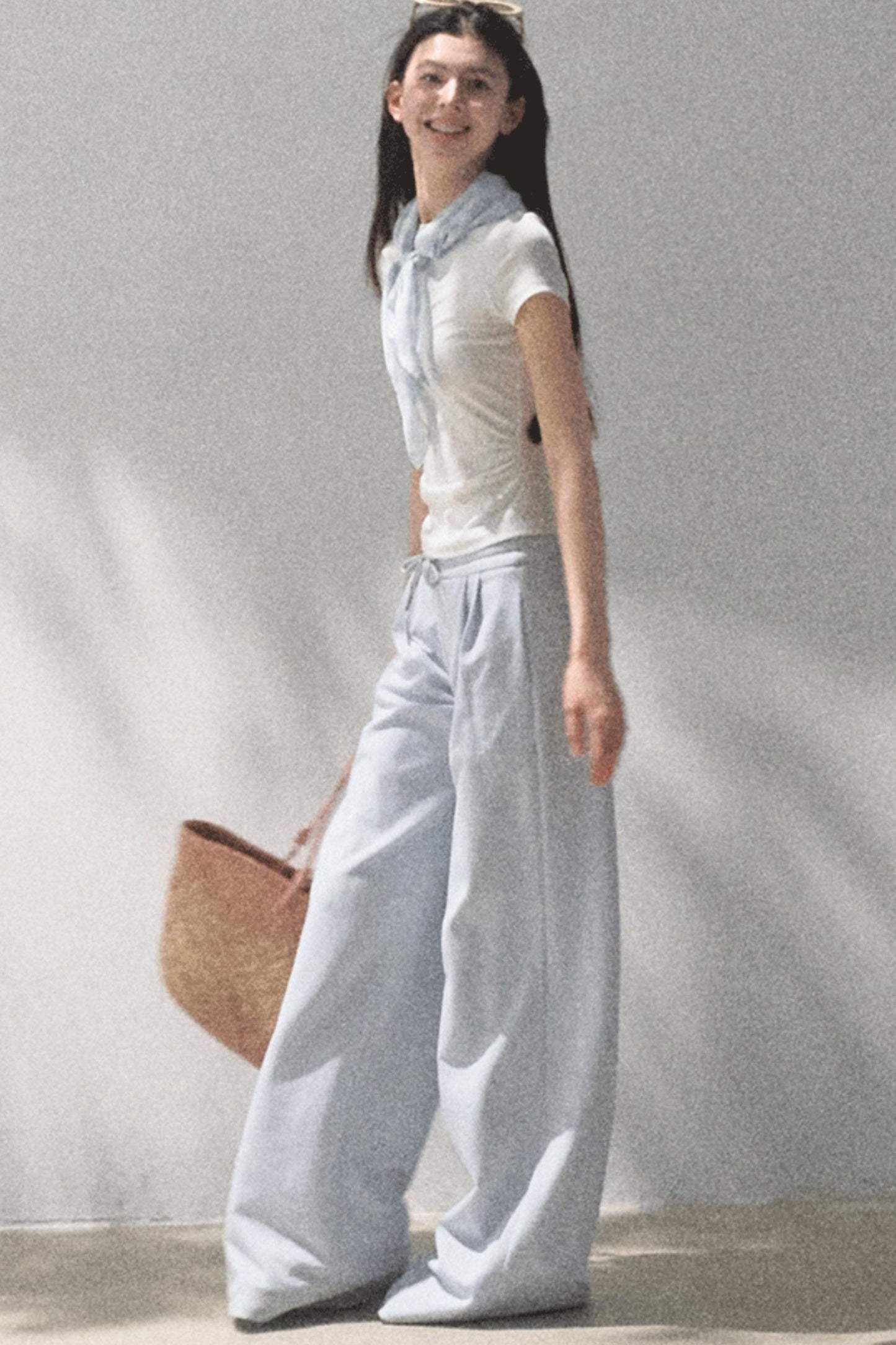 Cotton V-Neck Wide Leg Set-Up