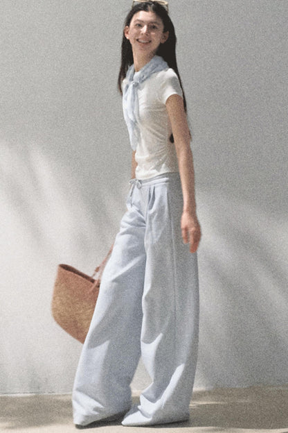 Cotton V-Neck Wide Leg Set-Up