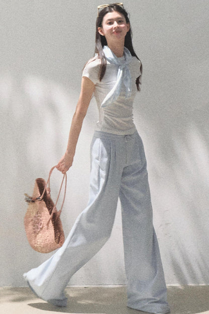 Cotton V-Neck Wide Leg Set-Up