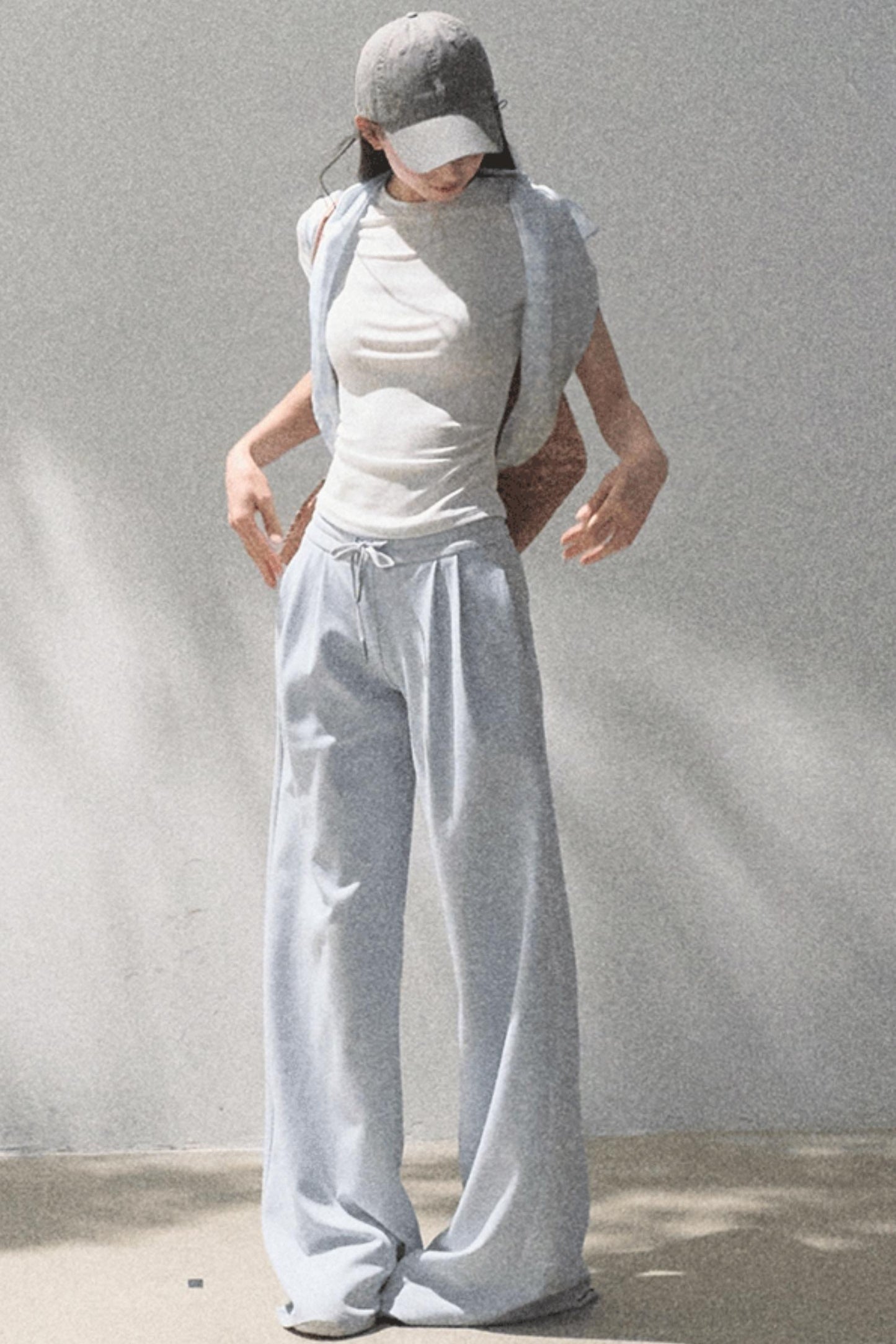 Cotton V-Neck Wide Leg Set-Up