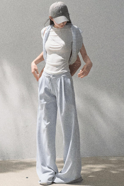 Cotton V-Neck Wide Leg Set-Up