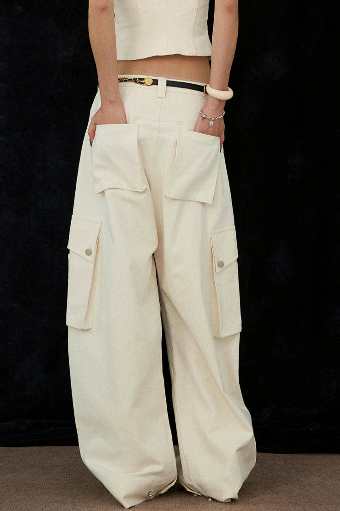 Ivory Wide-Leg Pants
