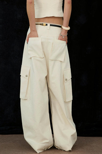 Ivory Wide-Leg Pants