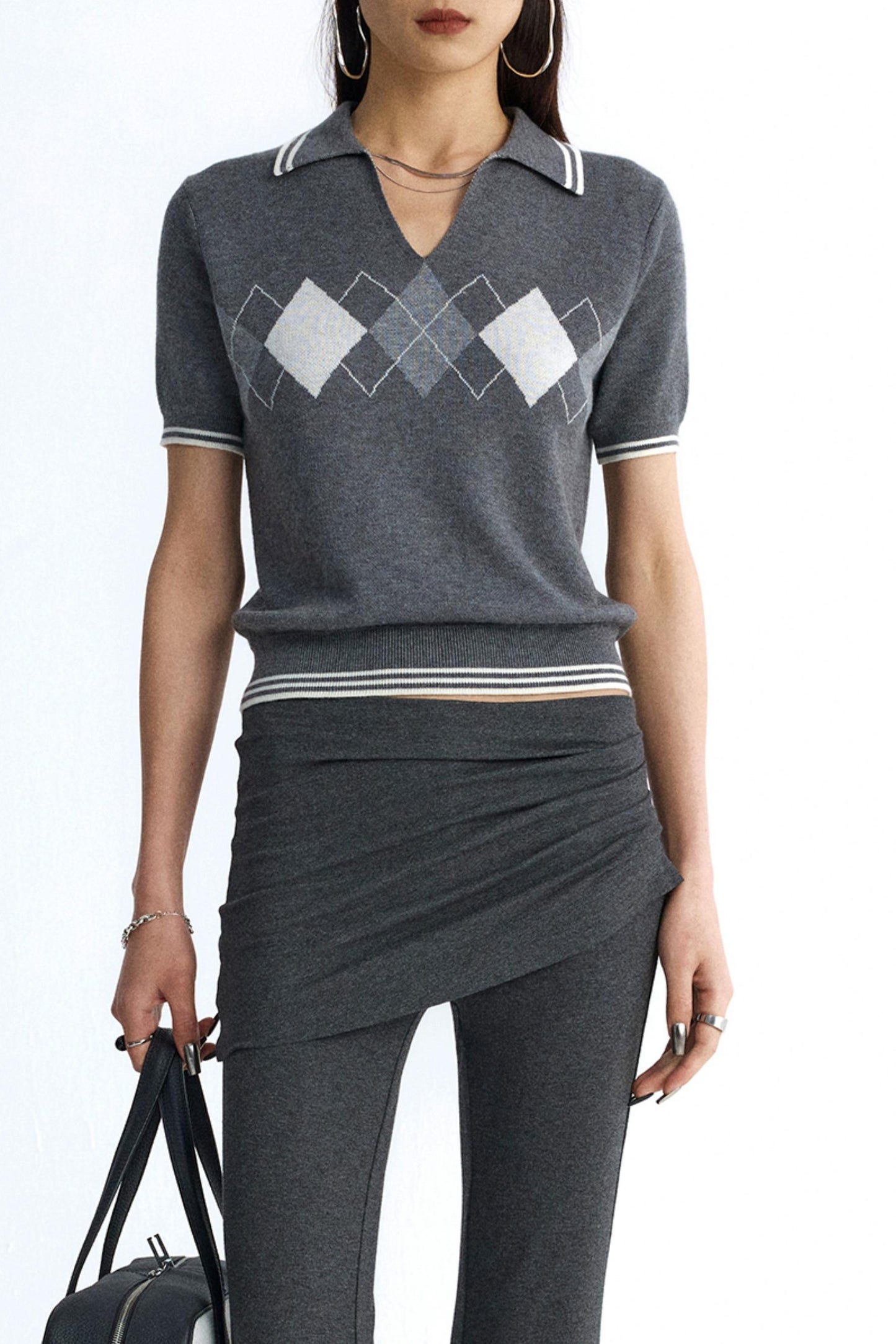 Vintage Diamond V-Neck Tee