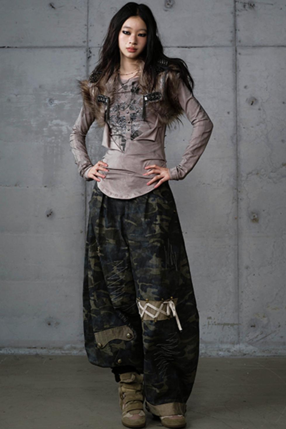 Vintage Distressed Long Sleeve Knitted Base Layer