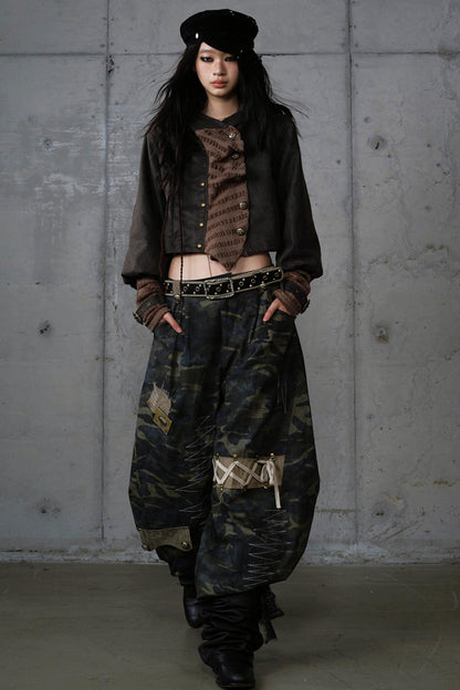Heavy Industry Embroidery Camouflage Trousers