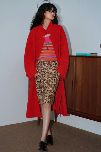 Vintage Suede Pencil Skirt