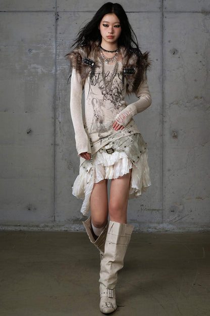 Vintage Plush Punk Knight Vest