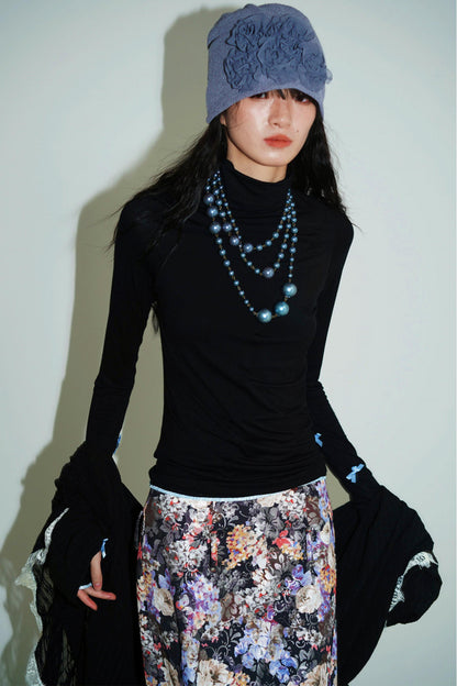 Autumn Solid Turtleneck Top