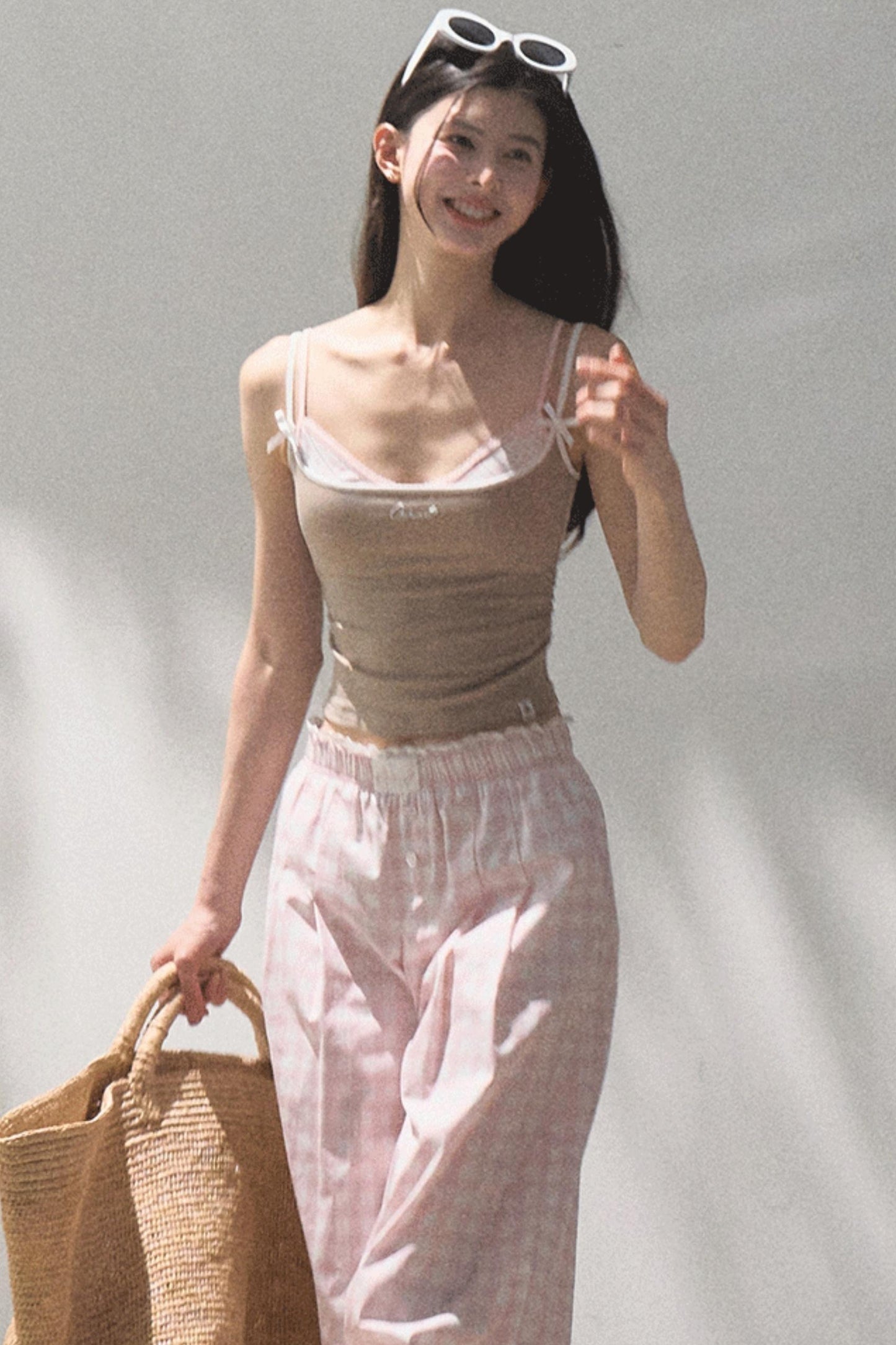 Plaid Linen Suspenders Set-Up