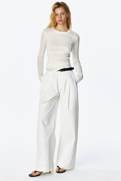 Asymmetrical Slim Wool Top