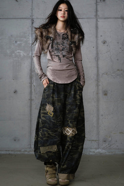 Vintage Distressed Long Sleeve Knitted Base Layer