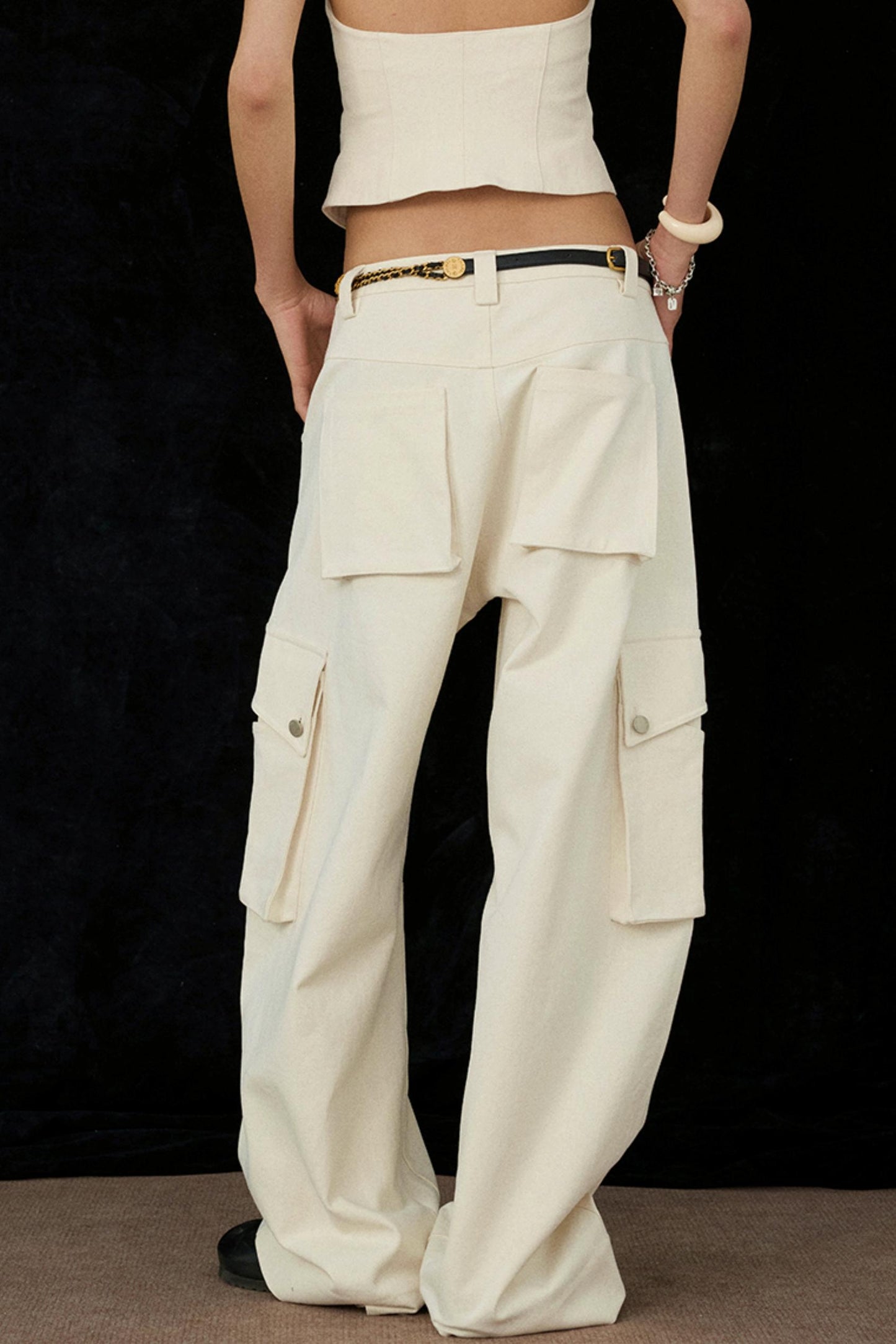 Ivory Wide-Leg Pants
