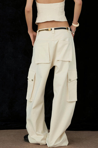 Ivory Wide-Leg Pants