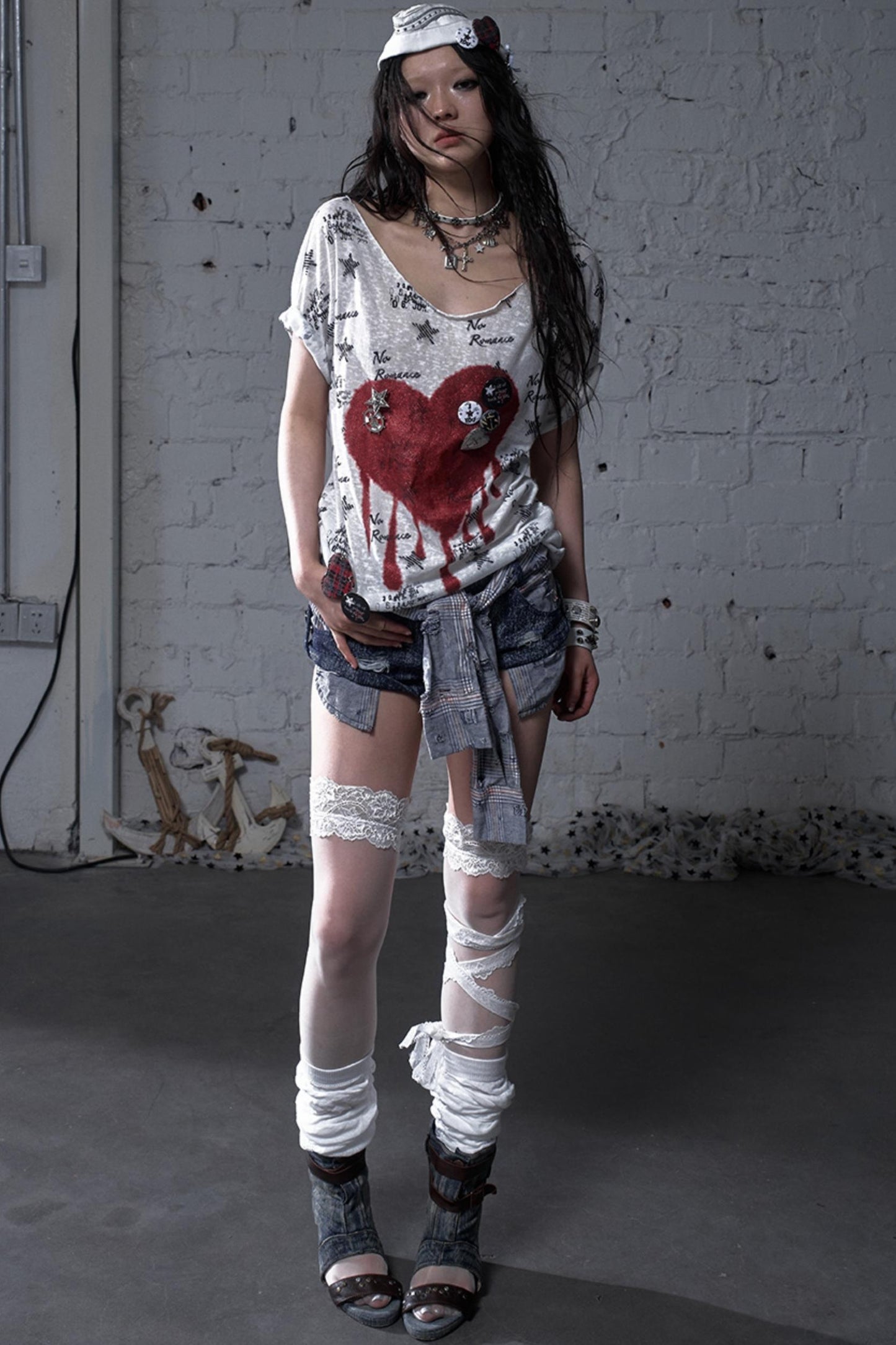 Sailor Style Printed Loose T-Shirt