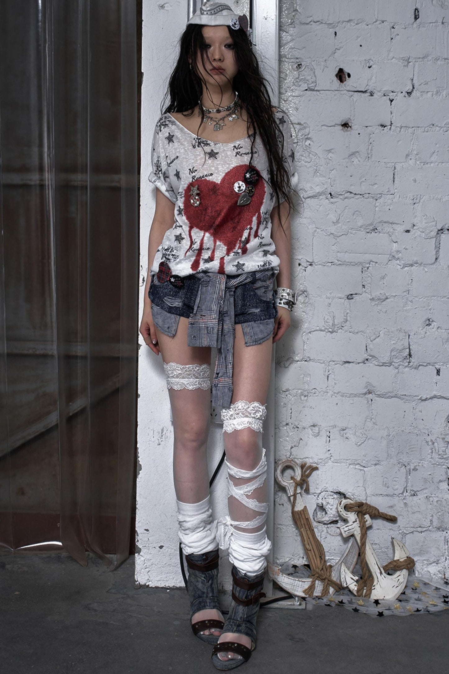 Sailor Style Printed Loose T-Shirt