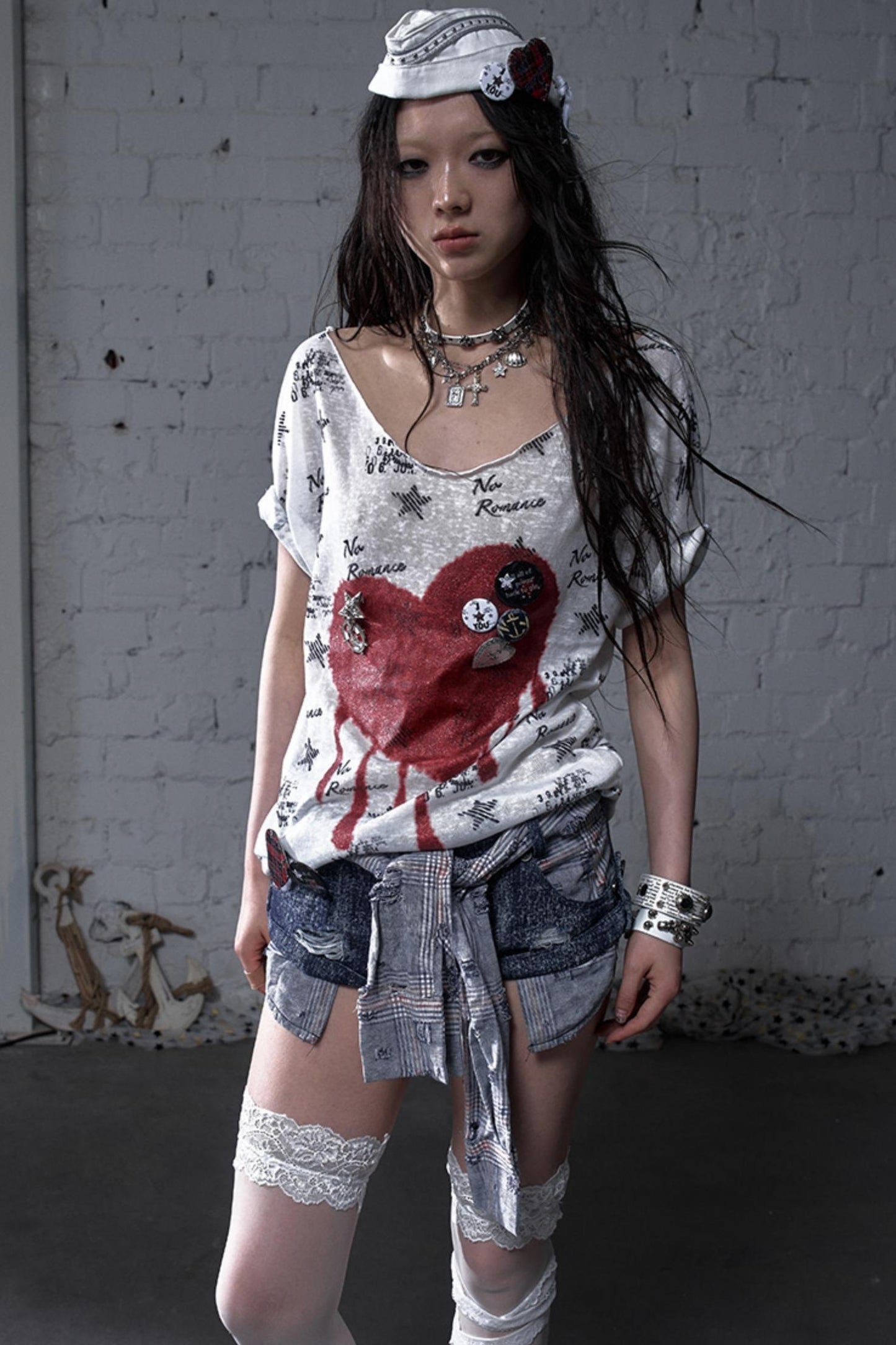 Sailor Style Printed Loose T-Shirt