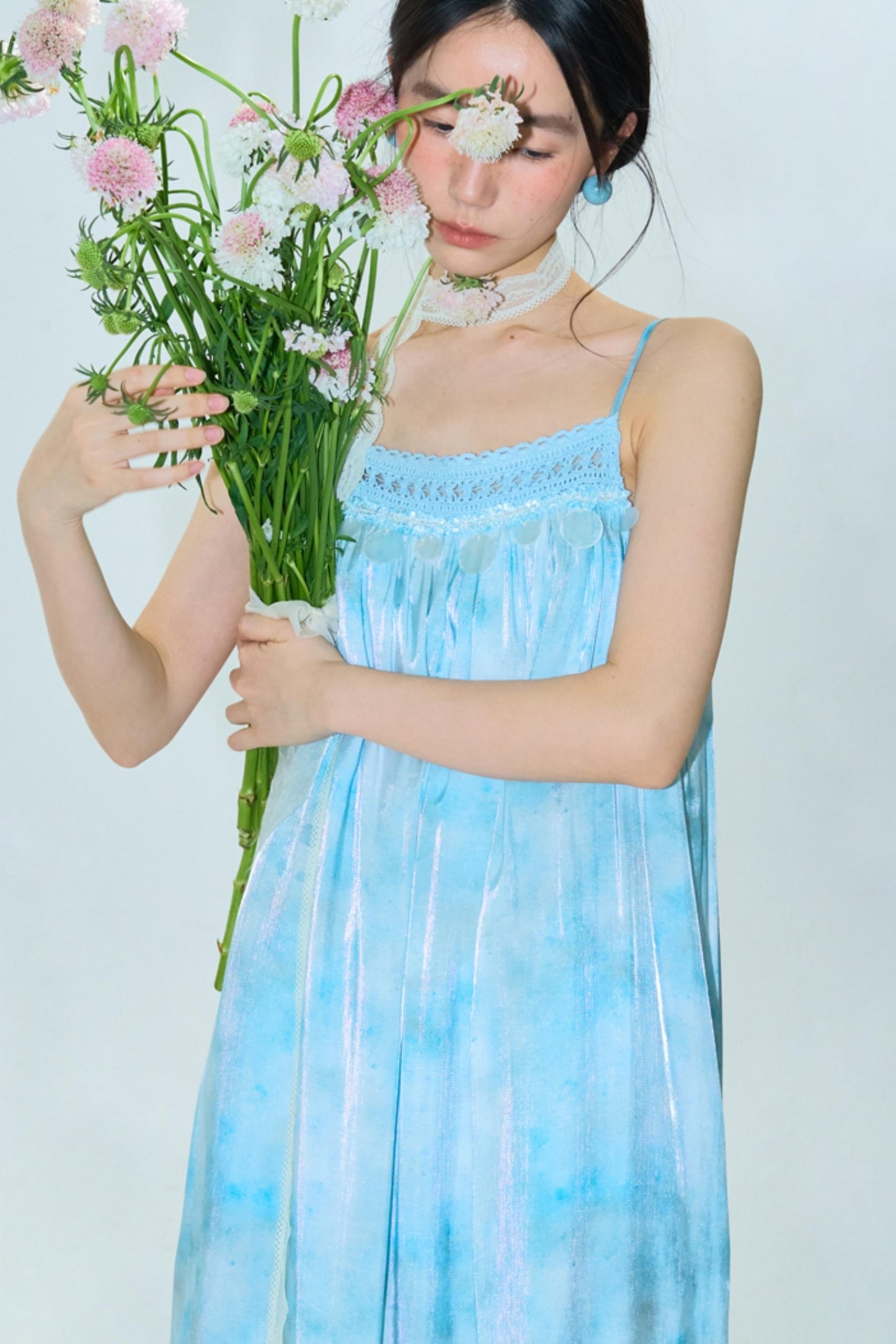 Blue Vacation Halter Dress